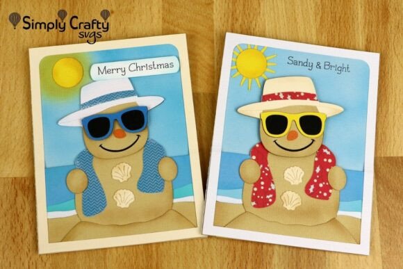 3D SVG Beachy Snowman Card for Summer Creations
