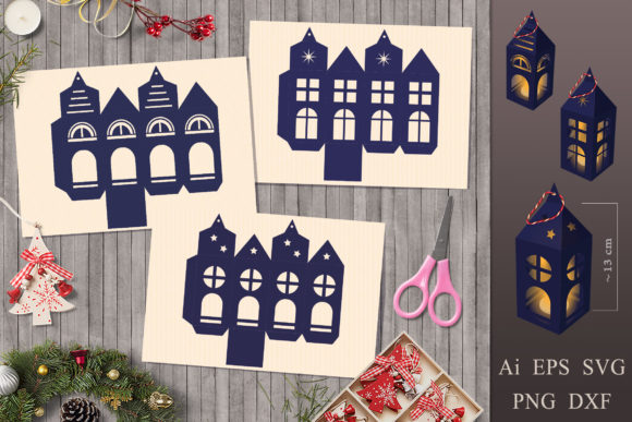 3D SVG Lanterns-Houses: A Christmas Crafting Must-Have