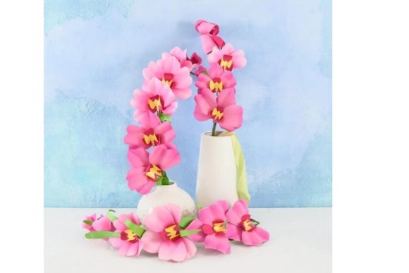 3D SVG Orchid Paper Flower Templates for Digital Sellers