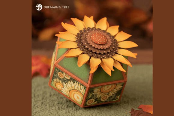 3D SVG Sunflower Gift Box for Stunning Blog and Editorial Design