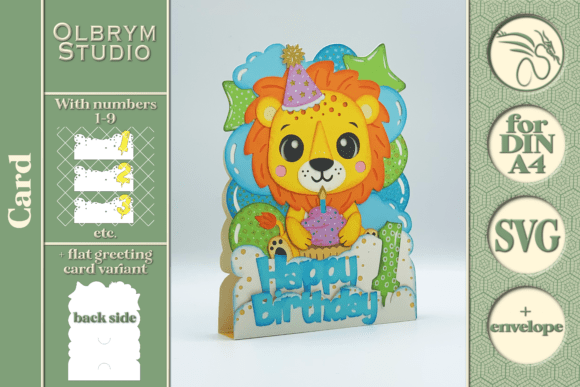 Baby Lion Birthday Card Kawaii SVG Review for Real Projects