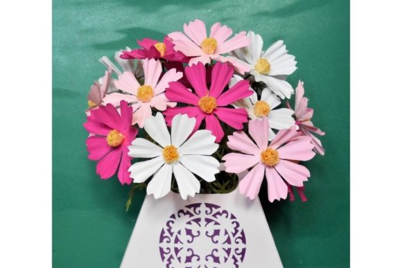 Cosmos 3D SVG Paper Flower for Real-World Design Projects
