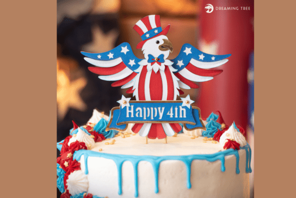 Eagle Cake Topper SVG: A Bold 3D Design for Birthday and Patriotic Projects