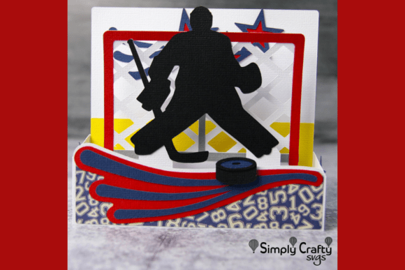 Ice Hockey Goalie Card SVG: A Dynamic 3D Design Asset for Sports-Themed Branding
