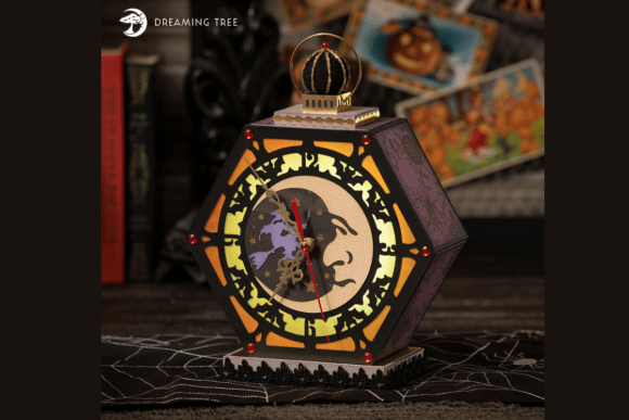 Moonlight Clock SVG: A 3D Halloween Design Asset That Adds Magic to Your Layouts