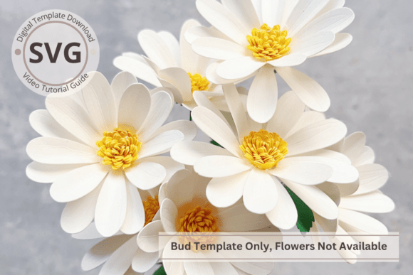 Paper Daisy Flower SVG Template for 3D SVG Blog Graphics