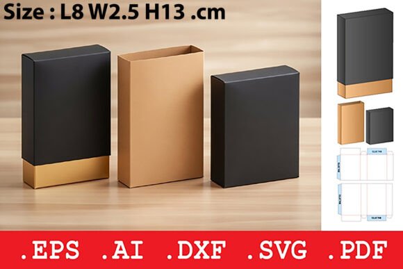 Rectangular Matchbox Style Sleeve Box: A 3D SVG Packaging Asset for Local Business Branding
