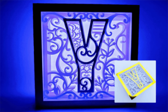 Shadow Box Alphabet Letter Y SVG File for 3D SVG Projects
