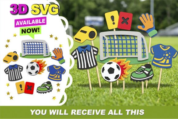 Soccer Sports Elements and Photo Props 3D SVG Review