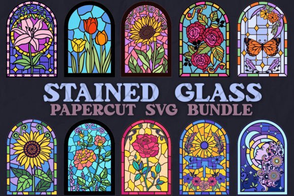 Stained Glass Papercut SVG Bundle: A 3D Design Asset for Editorial Elegance