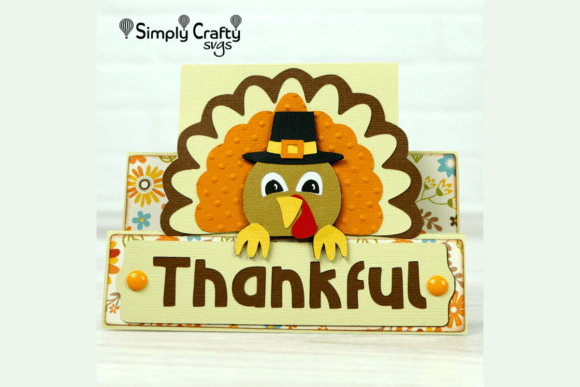 Thankful Turkey Card 3D SVG – A Thanksgiving Graphic Design Asset for Sellers