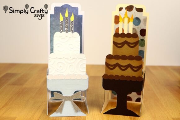 Tiered Cake Box Card SVG: A 3D Design Asset for Birthday Branding