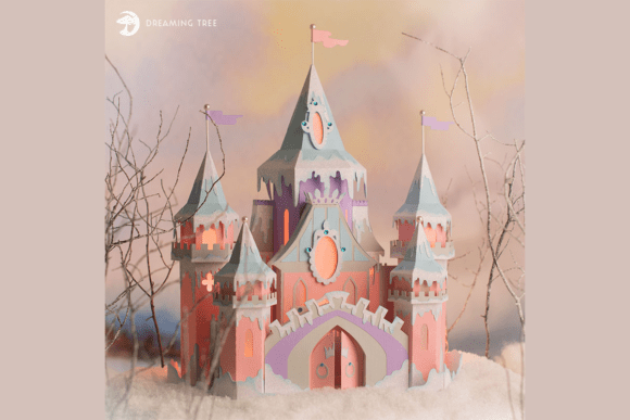 Winterland Castle 3D SVG for Seasonal Editorial Design
